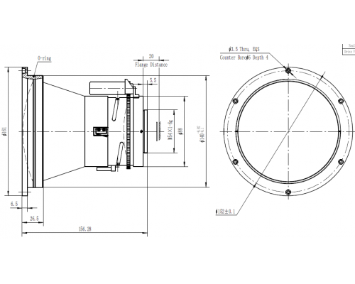 150mm f/1.2 Motorized Lenses for LWIR Thermal Camera XGA Detectors